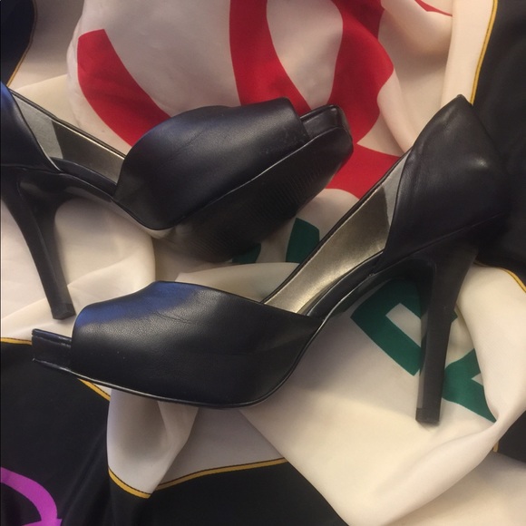 Black Leather Heels - Picture 3 of 6